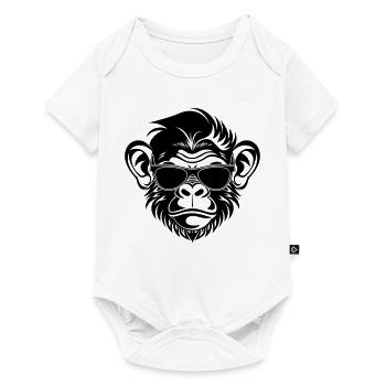 Cool Monkey Head with Sunglasses - Baby Premium short-sleeve bodysuit - white - Front