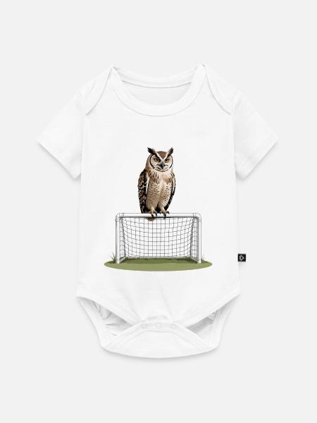 Eule auf Torrahmen – Nachtspiel - Baby Premium Kurzarmbody - Weiß