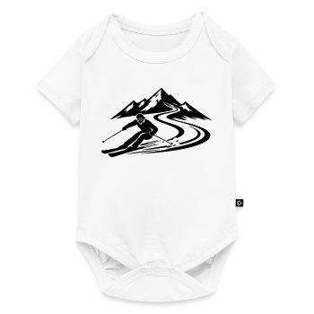 Piste de ski Mountains - Body à manches courtes Premium Bébé - blanc - Devant