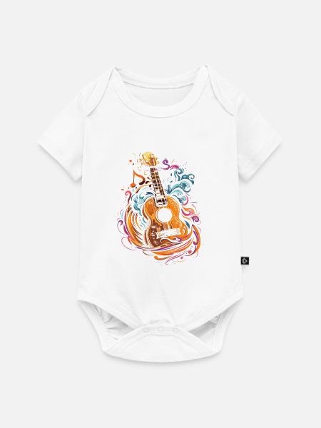 Ukulele - Baby Premium Kurzarmbody - Weiß
