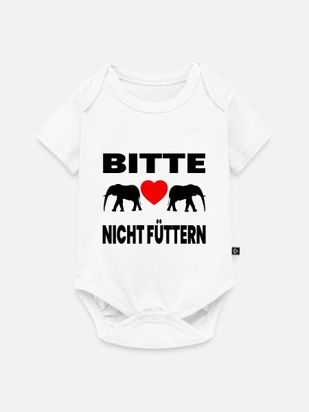 Elefanten - Baby Premium Kurzarmbody - Weiß