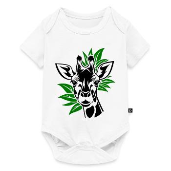 Giraffe with leaves in the background - Baby Premium short-sleeve bodysuit - white - Front