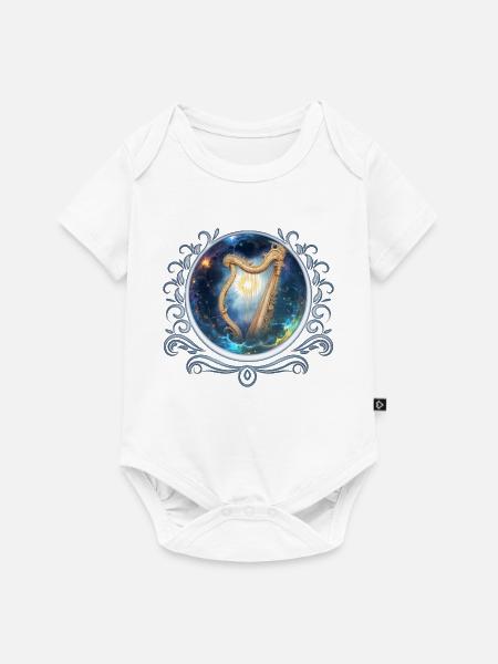 Sky Harp im Stellaren Strudel - Baby Premium Kurzarmbody - Weiß