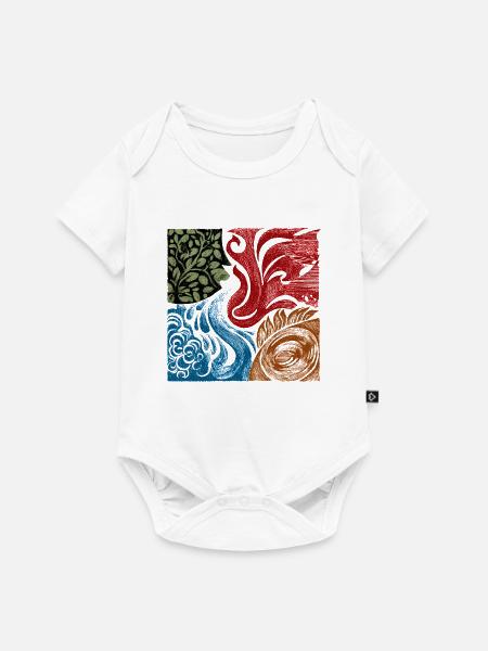 Vier Elemente Natur Grafik Spirituell - Baby Premium Kurzarmbody - Weiß