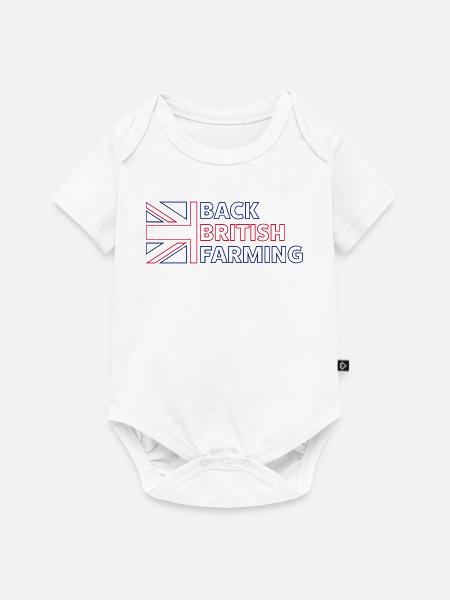 Zurück zum britischen Landwirtschaftsemblem - Baby Premium Kurzarmbody - Weiß