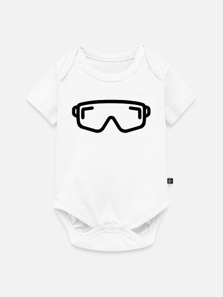 Schutzbrille - Baby Premium Kurzarmbody - Weiß