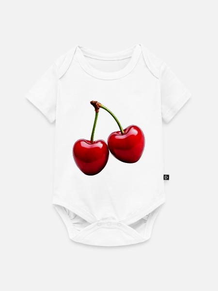 KIRSCHEN - Baby Premium Kurzarmbody - Weiß