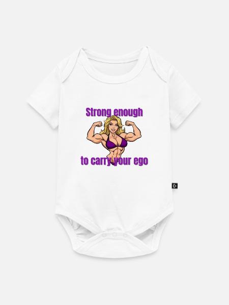 Starke Muskeln, Ego Trägerin - Baby Premium Kurzarmbody - Weiß