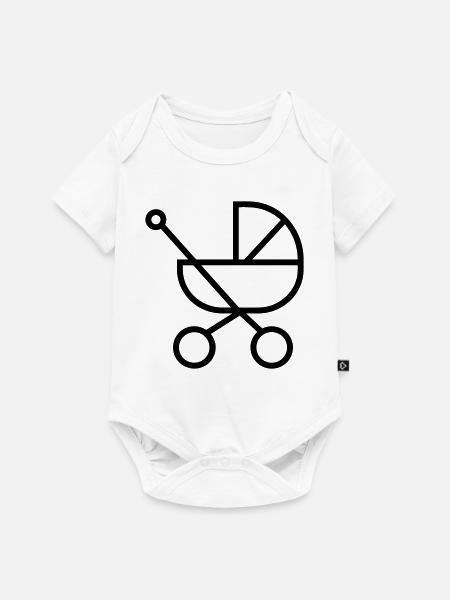 Kinderwagen - Baby Premium Kurzarmbody - Weiß