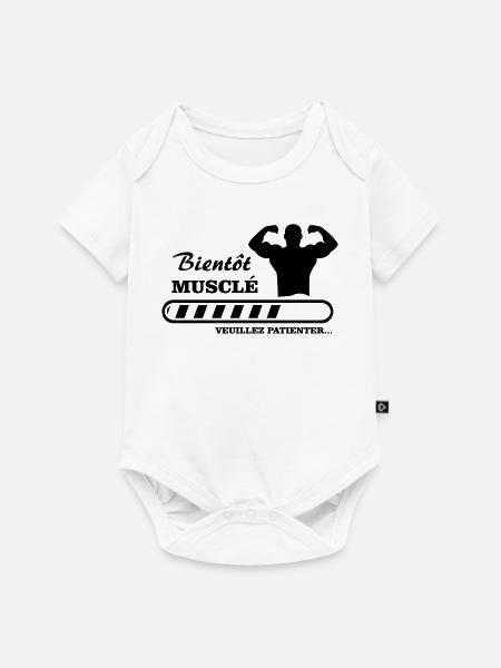 bald muskulös - Baby Premium Kurzarmbody - Weiß
