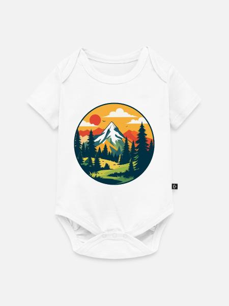 Wald Berge Natur Wandern Bergsteigen Motiv - Baby Premium Kurzarmbody - Weiß