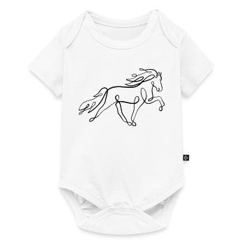 Une phrase islandaise de cheval en tölt - Body à manches courtes Premium Bébé - blanc - Devant