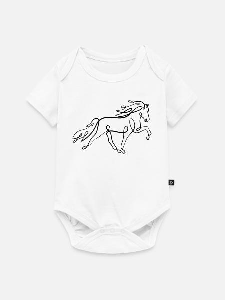 Islandpferd Oneliner im Tölt  - Baby Premium Kurzarmbody - Weiß