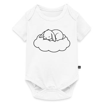 Vecteur de contour de nuage de Sleeping Bunny - Body à manches courtes Premium Bébé - blanc - Devant