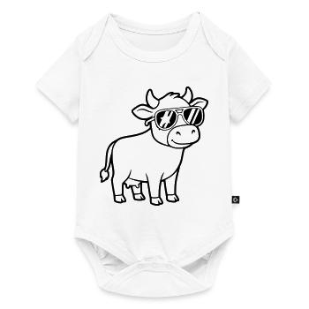 Lunettes de soleil Cool Cow Casual Vector - Body à manches courtes Premium Bébé - blanc - Devant