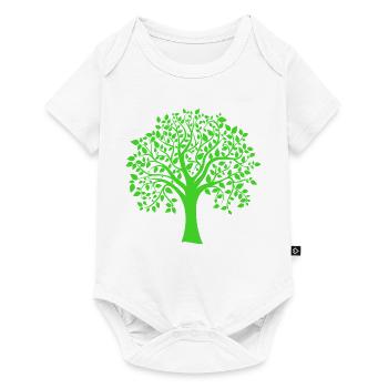 Icon Green Jumbo Tree Print Silhouette - Baby Premium Kurzarmbody - Weiß - Vorne