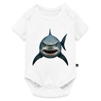 Costume de requin Océan Animal marin Dangereux - Body à manches courtes Premium Bébé - blanc - Devant