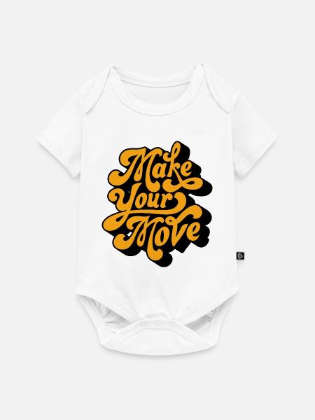 Make Your Move Retro-Skript - Baby Premium Kurzarmbody - Weiß
