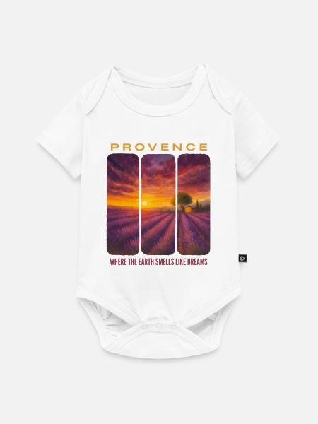 Lavendel-Provence - Baby Premium Kurzarmbody - Weiß