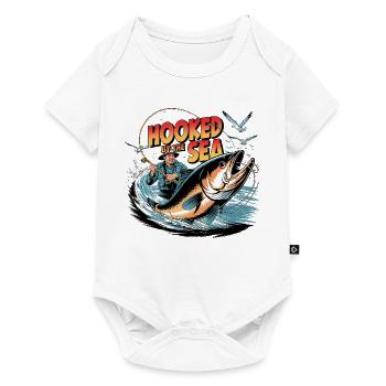 Pris par la mer Pêche Vintage - Body à manches courtes Premium Bébé - blanc - Devant