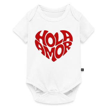 Hola Amor Retro Red Heart Love - Baby Premium short-sleeve bodysuit - white - Front