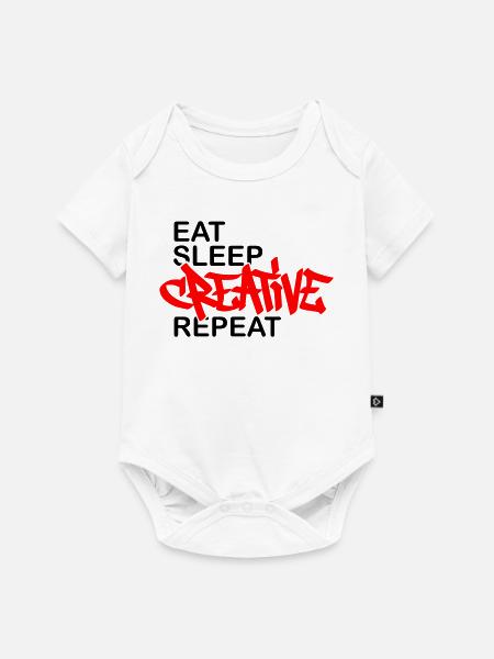 Eat Sleep Creative Repeat - Baby Premium Kurzarmbody - Weiß
