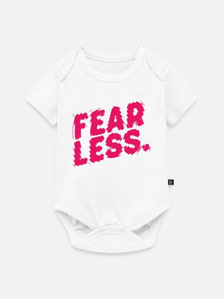 Furchtlose rosa Pinselbuchstaben - Baby Premium Kurzarmbody - Weiß