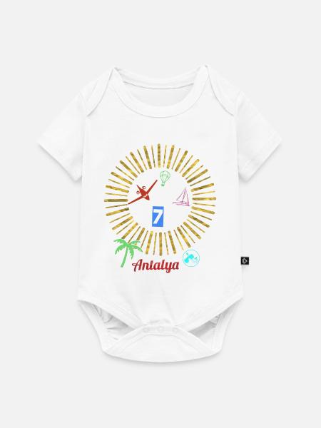 Antalya Strandzauber Kreis - Baby Premium Kurzarmbody - Weiß