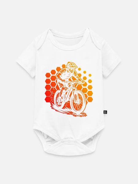 Modernes Mountainbike Artwork - Baby Premium Kurzarmbody - Weiß