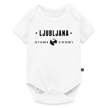 Ljubljana GPS Coordinates Globe Modern Typography - Baby Premium short-sleeve bodysuit - white - Front