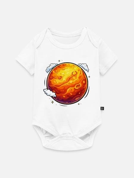 Leuchtender Mars Neon-Planet - Baby Premium Kurzarmbody - Weiß