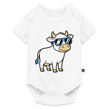Cool Cow Sunglasses Casual Vector - Baby Premium short-sleeve bodysuit - white - Front
