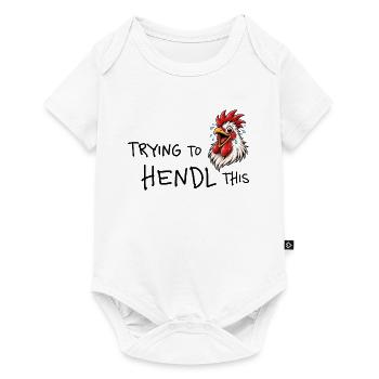 Trying to hendl this – Funny Chicken Word Game - Baby Premium short-sleeve bodysuit - white - Front
