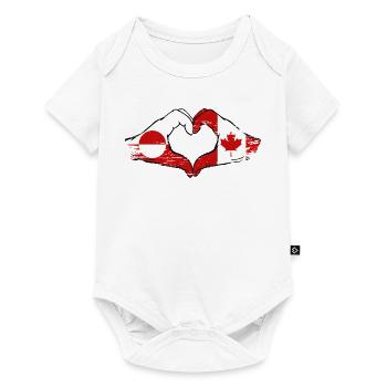 Mains du drapeau du Groenland, Canada, forme de cœur utilisée - Body à manches courtes Premium Bébé - blanc - Devant