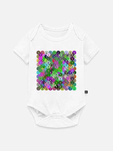 Gesichter Collage - Baby Premium Kurzarmbody - Weiß