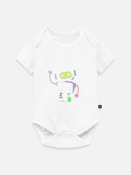 Roboter-Pastell-Amusant - Baby Premium Kurzarmbody - Weiß