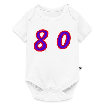 80. 80 JAHRE. 80. JUBILÄUM. 80-JAHRES-JUBILÄUM. - Baby Premium Kurzarmbody - Weiß - Vorne