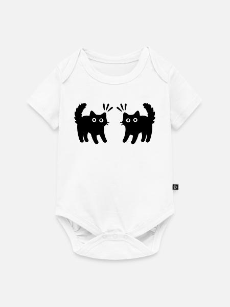 Katzen Paar - Baby Premium Kurzarmbody - Weiß