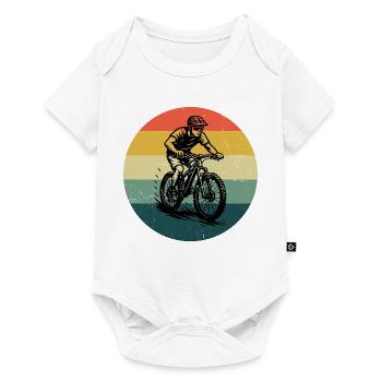 Motif de VTT minimaliste - Body à manches courtes Premium Bébé - blanc - Devant