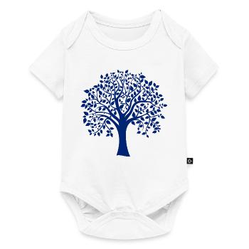Base Blue Jumbo Tree Print Silhouette - Baby Premium short-sleeve bodysuit - white - Front