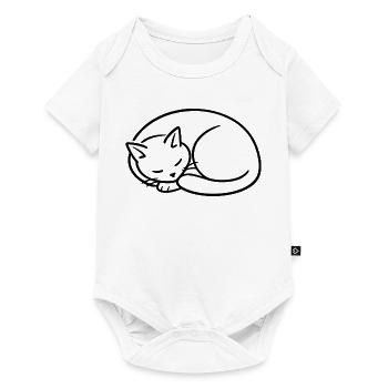 Étude de la lignée du chat endormi - Body à manches courtes Premium Bébé - blanc - Devant