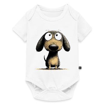 Googly Eyes Dachshund Dog Cartoon Art - Baby Premium short-sleeve bodysuit - white - Front