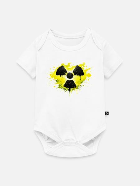 Radioaktiv Warnsymbol im Splash Design - Baby Premium Kurzarmbody - Weiß