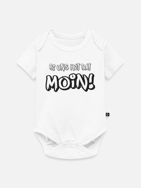 Moin – Bi uns het dat  - Baby Premium Kurzarmbody - Weiß