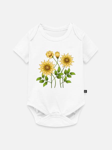 Blumen - Baby Premium Kurzarmbody - Weiß