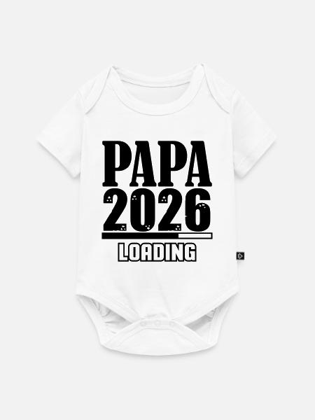 Papa 2026 Loading - Baby Premium Kurzarmbody - Weiß