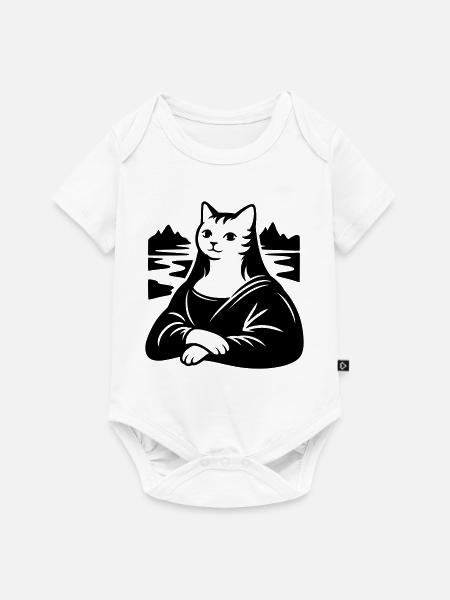 Katze Lisa Portrait - Baby Premium Kurzarmbody - Weiß