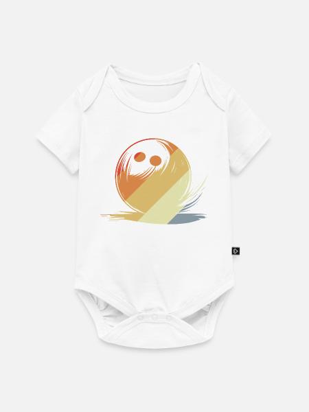 Bowling Zeichnung Retro Stil - Baby Premium Kurzarmbody - Weiß