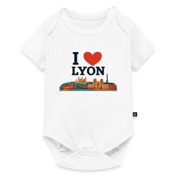 I Love Lyon – Skyline Coloré - Body à manches courtes Premium Bébé - blanc - Devant