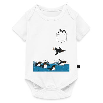 Penguin Jump Into The Water Pocket Design - Baby Premium short-sleeve bodysuit - white - Front